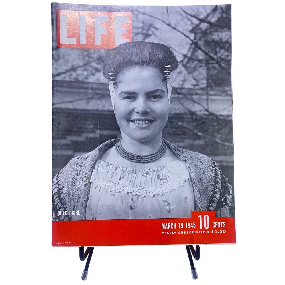 LIFE Magazine March 19 1945 Dutch Girl Maria Huysman Cover WWII Germans Crumble
